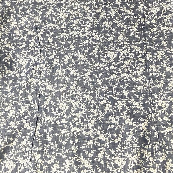 ZARA MEN Tailored Fit Long Sleeve Button Shirt Size L Navy Blue White Floral - Picture 10 of 12